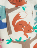 Cotton Rich Woodland Animal Print Joggers (0-3 Yrs)