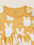 Pure Cotton Bunny Print Peplum Top