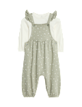 2pc Cotton Rich Patterned Dungaree Outfit (0 Mths - 3 Yrs)