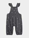 2pc Cotton Rich Ditsy Dungaree Outfit (0 Mths - 3 Yrs)