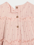 Cotton Pink Ditsy Triple Cloth Dress (0-6 Yrs)