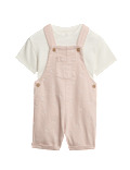 2pc Cotton Rich Embroidered Bibshort Outfit (0-2 Yrs)