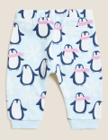 Cotton Rich Penguin Print Joggers