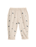 Cotton Rich Floral Embroidered Jeans (0-6 Yrs)