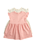 2 Pack Pure Cotton Jersey Polka Dot Dresses (0-3 Yrs)