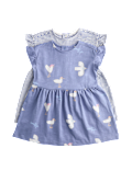 2 Pack Pure Cotton Bird & Striped Dresses (0-3 Yrs)