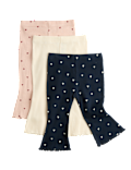3 Pack Cotton Rich Jersey Heart Leggings (0-5 Yrs)