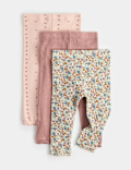3 Pack Cotton Rich Jersey Floral Leggings (0-5 Yrs)