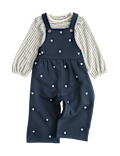 2 Piece Pure Cotton Heart Dungaree Outfit (0-3 Years)