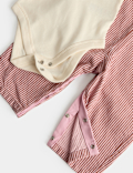 Pure Cotton Ticking Stripe Dungaree Outfit (0-3 Yrs)
