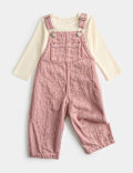 Pure Cotton Ticking Stripe Dungaree Outfit (0-3 Yrs)
