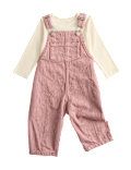 Pure Cotton Ticking Stripe Dungaree Outfit (0-3 Yrs)