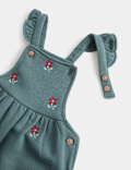 2 Piece Jersey Embroidered Dungarees with Top (0-3 Yrs)