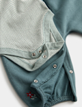 2 Piece Jersey Embroidered Dungarees with Top (0-3 Yrs)