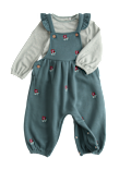 2 Piece Jersey Embroidered Dungarees with Top (0-3 Yrs)