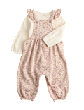 2 Piece Cotton Rich Ditsy Floral Dungarees (0-3 Yrs)