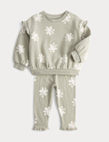 2 Piece Cotton Rich Floral Sweat Outfit (0-5 Yrs)