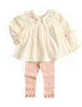 2 Piece Cotton Rich Embroidered Outfit (0-3 Yrs)