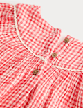 2 Piece Cotton Gingham Dress with Tights (0-3 Yrs)