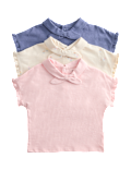 3 Pack Pure Cotton Neck Tie Tops (0-5 Yrs)