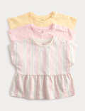 3 Pack Pure Cotton Patterned Tops (0-5 Yrs)