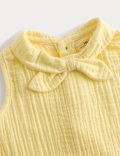 Pure Cotton Tie Collar Romper (0-3 Yrs)