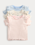 3 Pack Cotton Rich Ribbed Printed Tops (0-5 Yrs)
