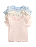 3 Pack Cotton Rich Ribbed Printed Tops (0-5 Yrs)