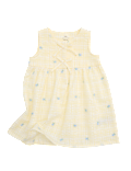 Pure Cotton Gingham Floral Dress with Bows (0-5 Yrs)