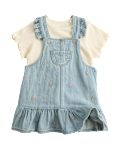 2 Piece Denim Embroidered Pinny Outfit (0-5 Yrs)