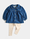2 Piece Denim Blouse & Leggings Outfit (0-5 Yrs)