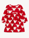 Pure Cotton Reindeer Print Dress