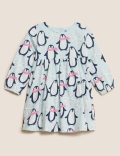 Pure Cotton Penguin Dress (0 - 3 Yrs)