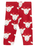 Cotton Rich Reindeer Print Leggings