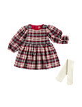 2pk Pure Cotton Checked Dress with Tights
