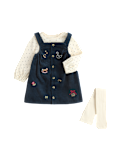 2pk Cotton Rich Embroidered Pinafore Set (0-3 Yrs)