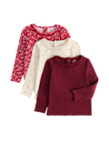 3pk Cotton Rich Patterned Tops