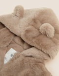 Faux Fur Hooded Coat