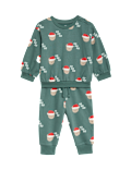 2pc Cotton Rich Santa Bear Sweat Outfit (0-3 Yrs)