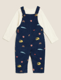 2pc Pure Cotton Crocodile Dungaree Outfit (0-3 Yrs)