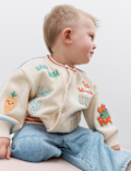 Pure Cotton Graphic Cardigan (0-5 Yrs)