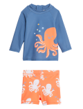 2pc Octopus Long Sleeve Swim Set
