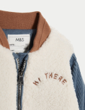 Pure Cotton Fleece Bomber Jacket (0-3 Yrs)