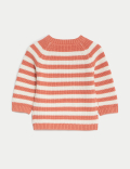 Pure Cotton Striped Knitted Jumper (0-3 Yrs)