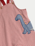2pc Cotton Rich Striped Dinosaur Outfit (0-3 Yrs)