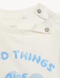2pc Pure Cotton Slogan Outfit