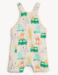 Pure Cotton Transport Print Bibshort