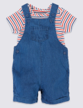 2 Piece Chambray Dungarees with Bodysuit