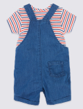 2 Piece Chambray Dungarees with Bodysuit