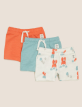3pk Cotton Crab Print Shorts